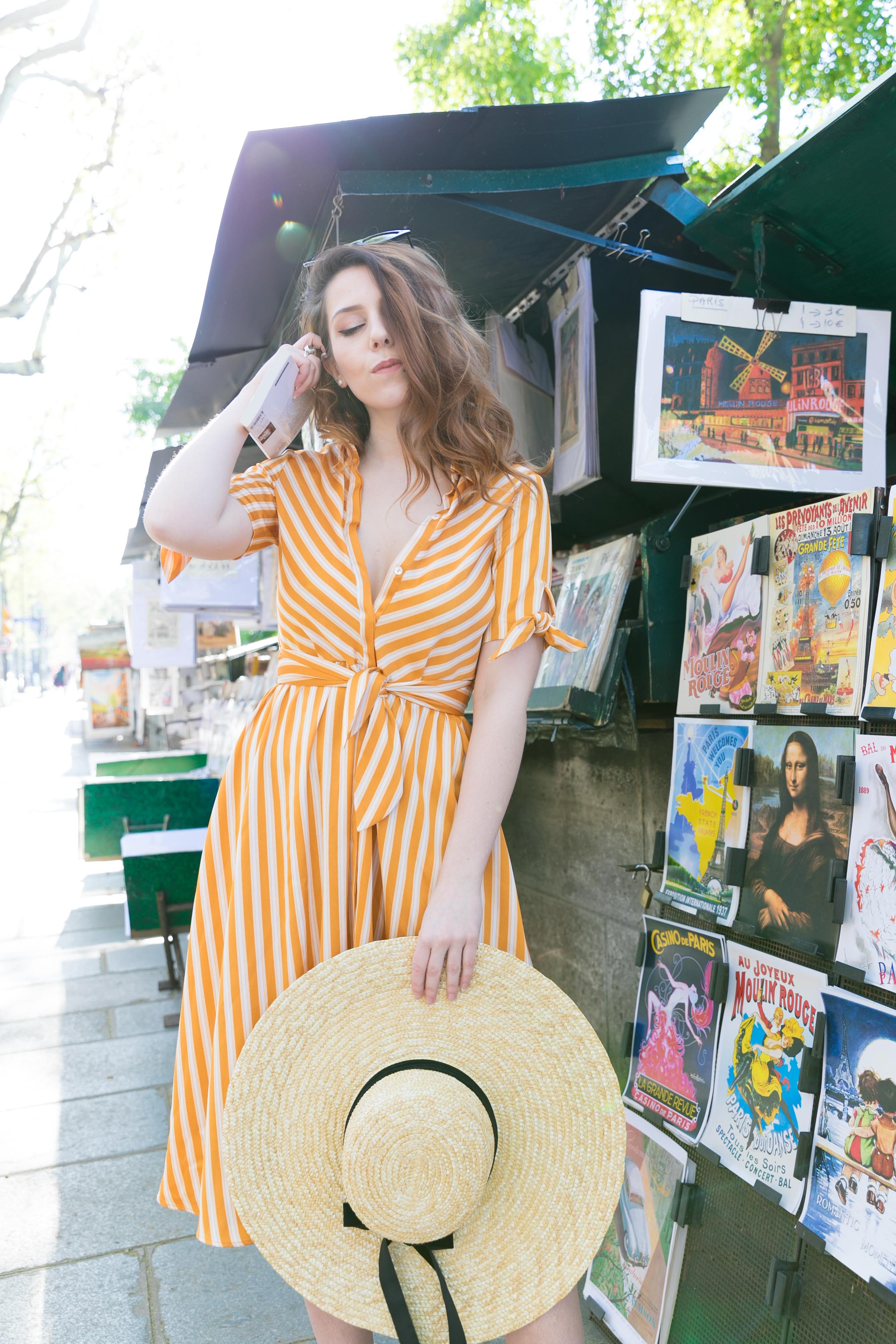 robe-rayure-retro-vintage-paris-bouquiniste-charlie-sugar-town