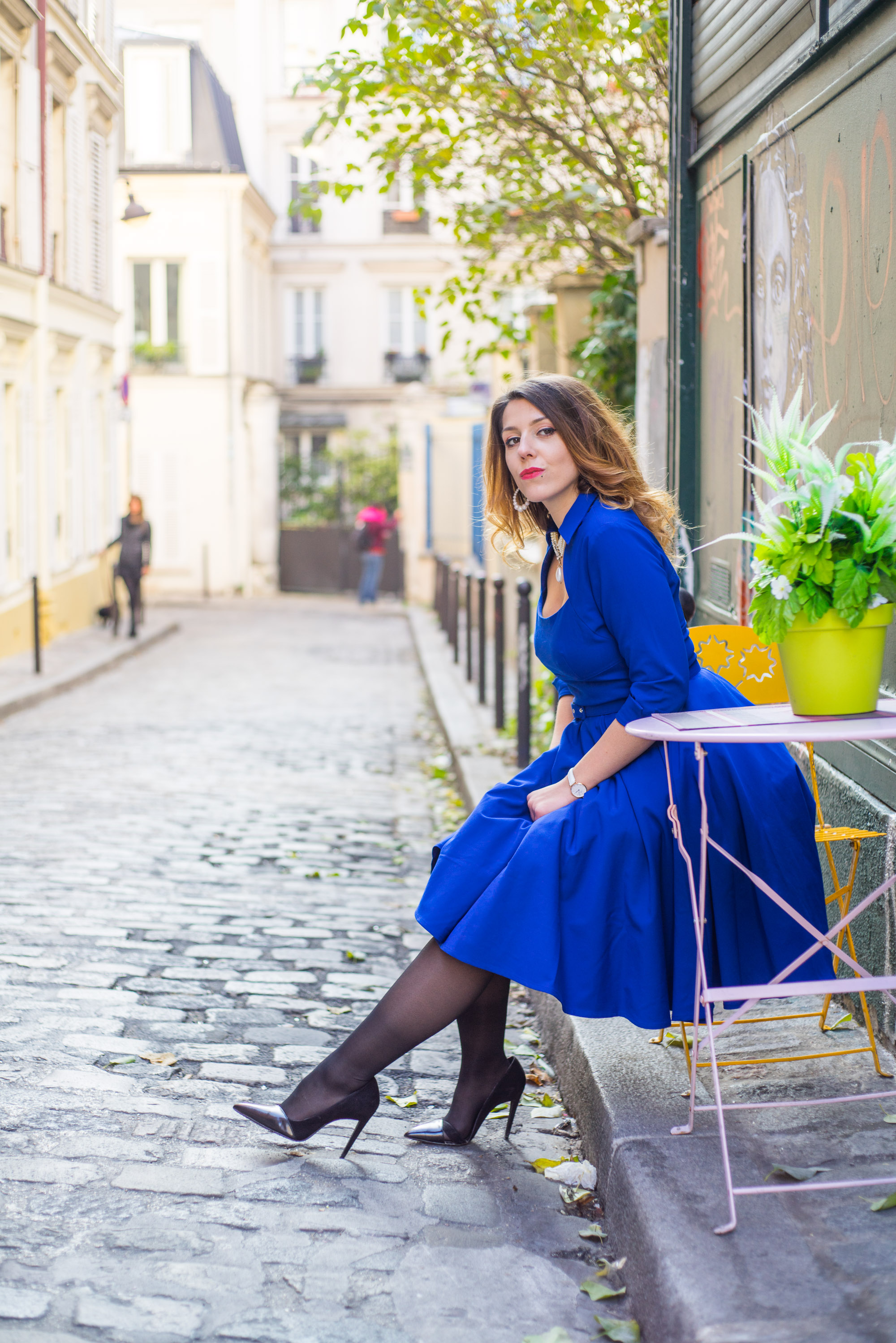 Robe pin up bleu roi Monmartre Paris Charlie Sugar Town 